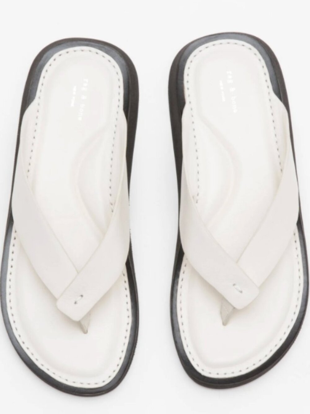 RAG & BONE Parker Thong Sandal Shoe Antique White US 6.5 Minimalist Quiet Luxury